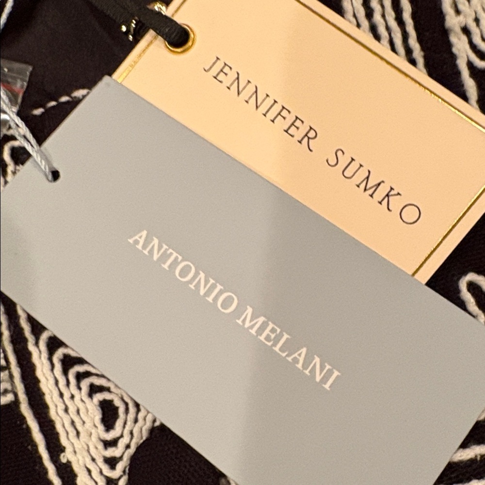 NWT Antonio Melani/Jennifer Sumko Blk Jacket, Wht Embroidery, Retail $299, Sz 14 - Picture 6 of 12